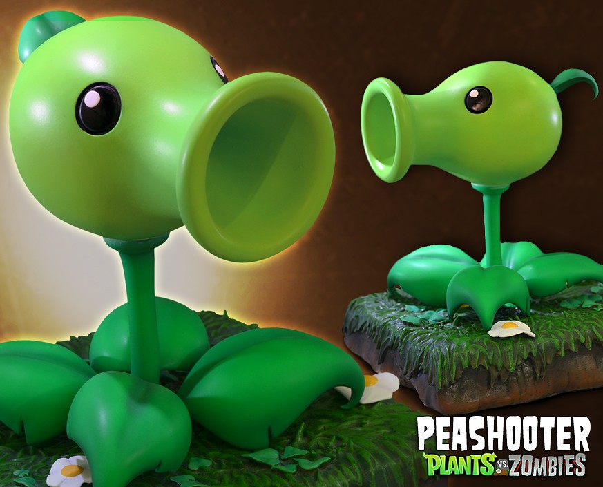 873x705 Plants Vs. Peashooter Poly Stone Hand Painted Figurine - Plants Vs Zombies Painting
