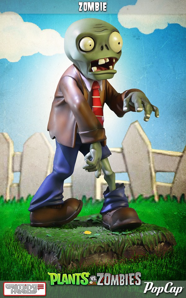 600x960 Plants Vs. Zombie Poly Stone Hand Painted Figurine - Plants Vs Zombies Painting