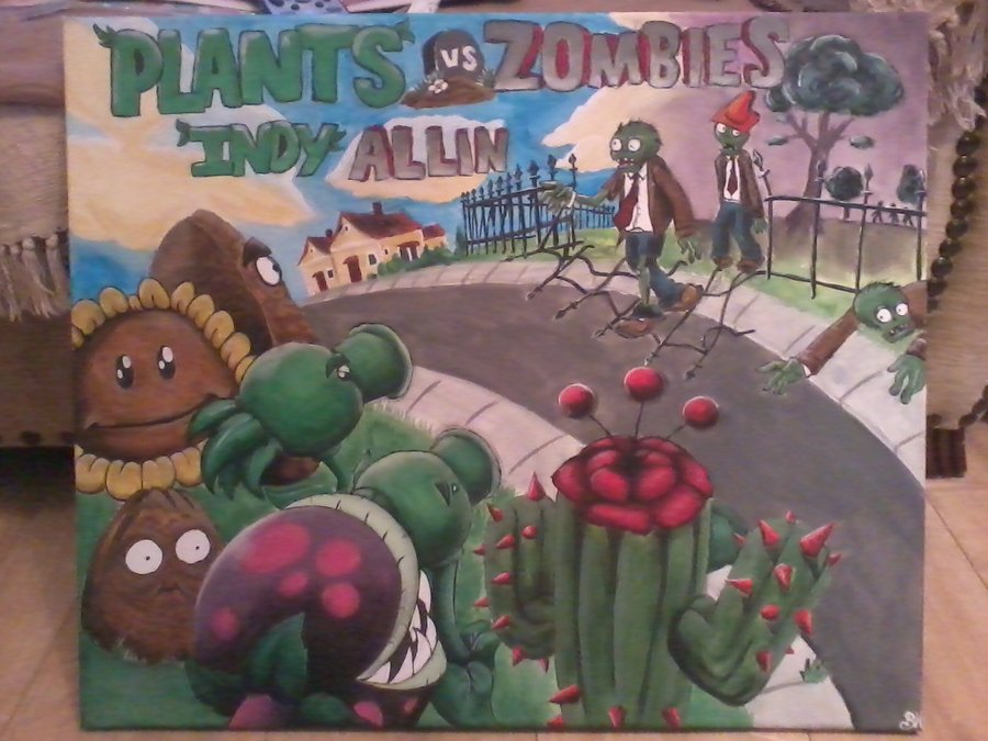 900x675 Plants Vs Zombies Painting By Beccahanks - Plants Vs Zombies Painting