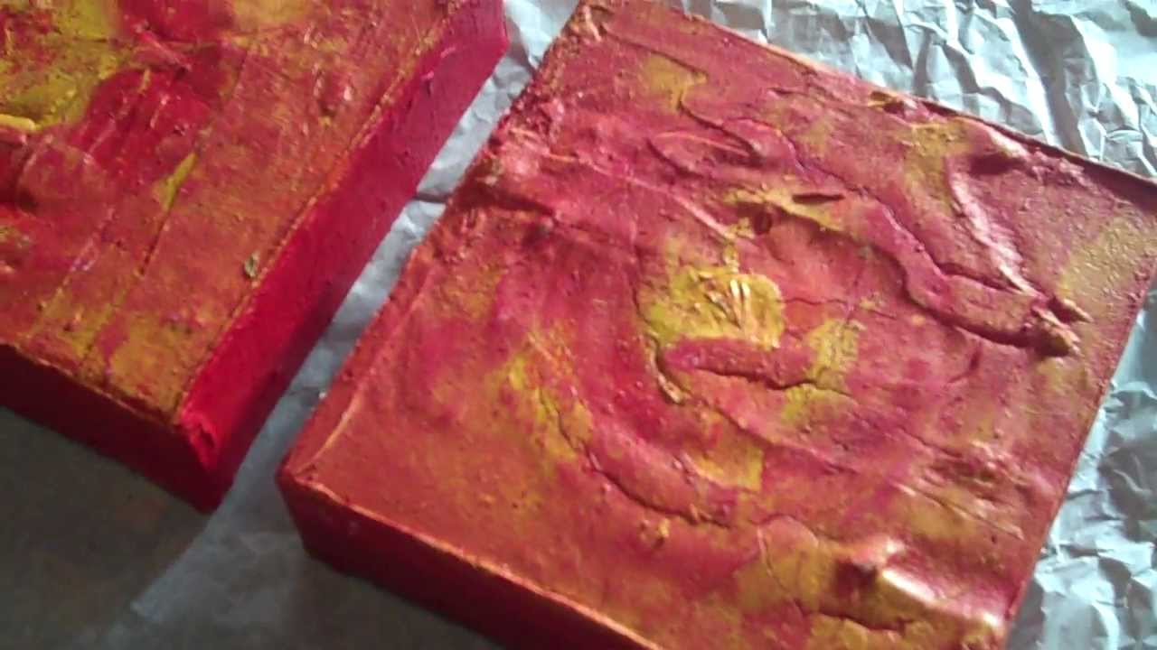 1280x720 Red Yellow Textured Canvas Paintings By Hardeep S Ghatora - Plaster Of Paris Painting On Canvas