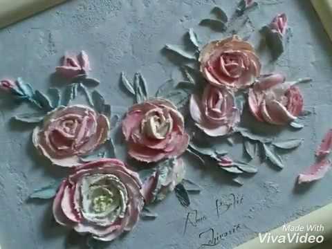 480x360 Relief Painting Decorative Plaster. Working With Palette Knife - Plaster Of Paris Painting Techniques