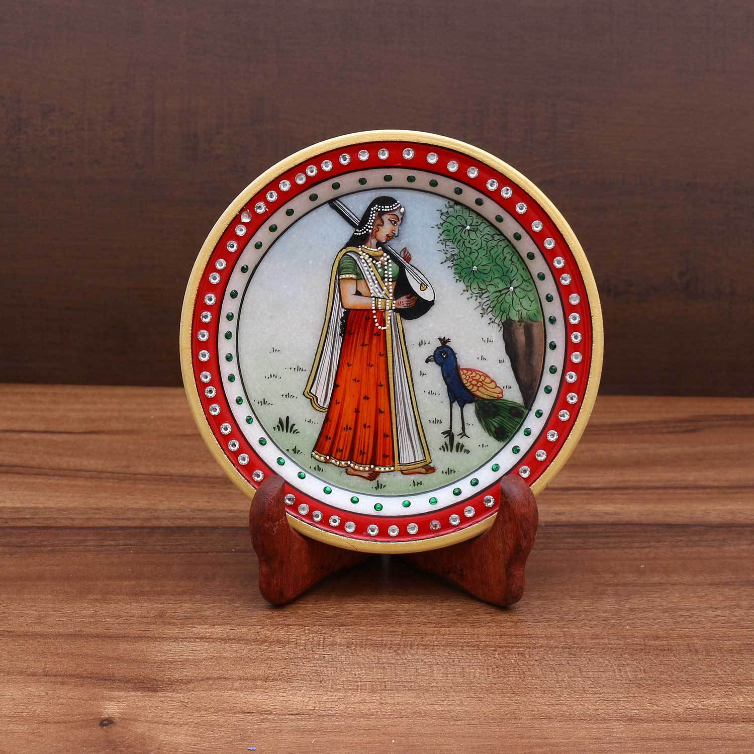 1500x1500 Marble 6 Inch Plate Painting - Plate Painting