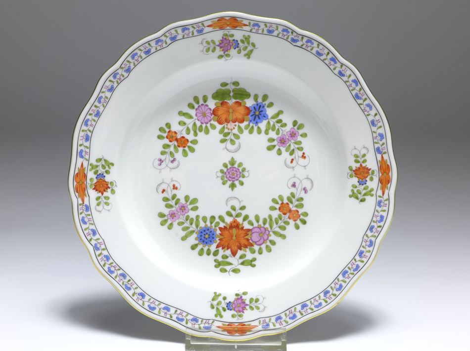 950x711 Meissen Plate, Indian Flower Painting, 1st Quality, D 20 Cm - Plate Painting