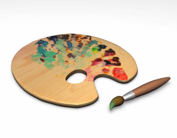 600x467 Paint Brush Amp Color Plate - Plate Painting