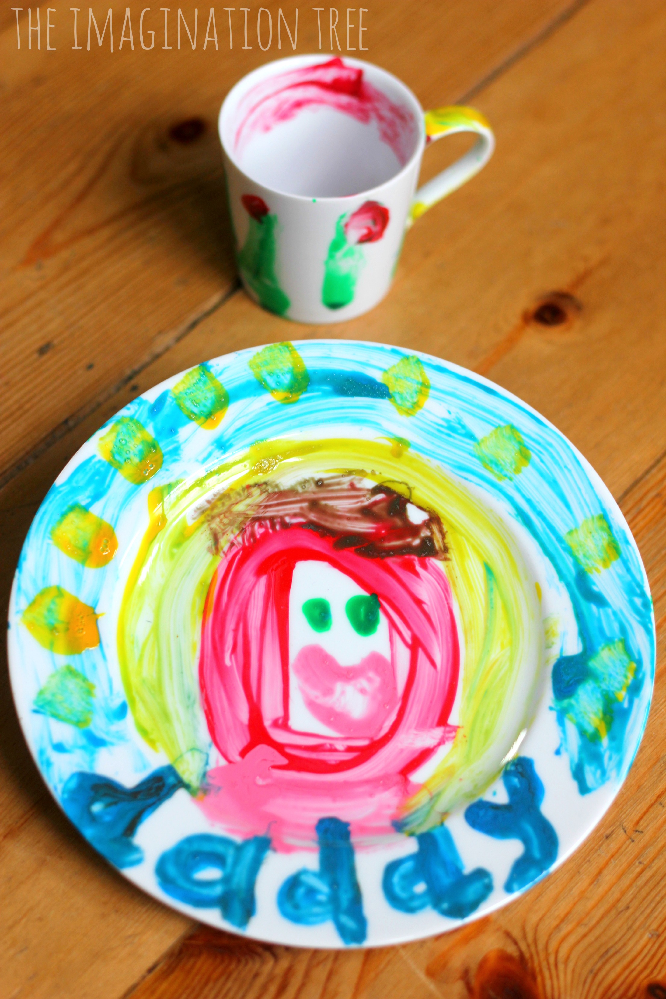 2212x3318 Painted Plate And Coffee Cup For Father's Day - Plate Painting