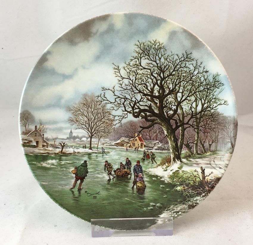 850x823 Poole Pottery Transfer Plate Landscape In Winter After Painting By - Plate Painting