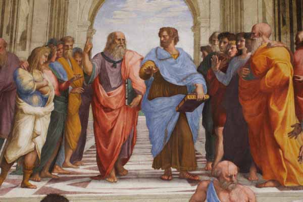 600x400 Philosophers Of Ancient Greece Socrates, Plato, And Aristotle - Plato And Aristotle Painting