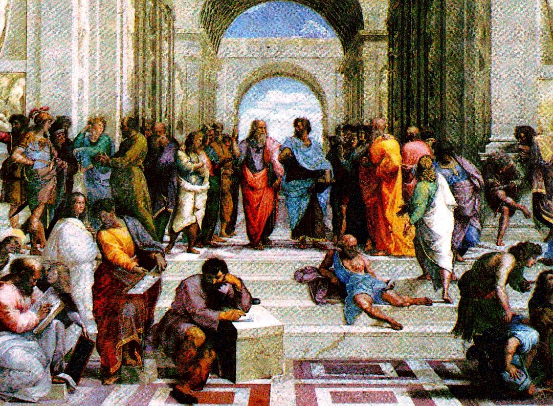 1081x793 Plato, Aristotle Amp The School Of Athens Shared Board - Plato And Aristotle Painting