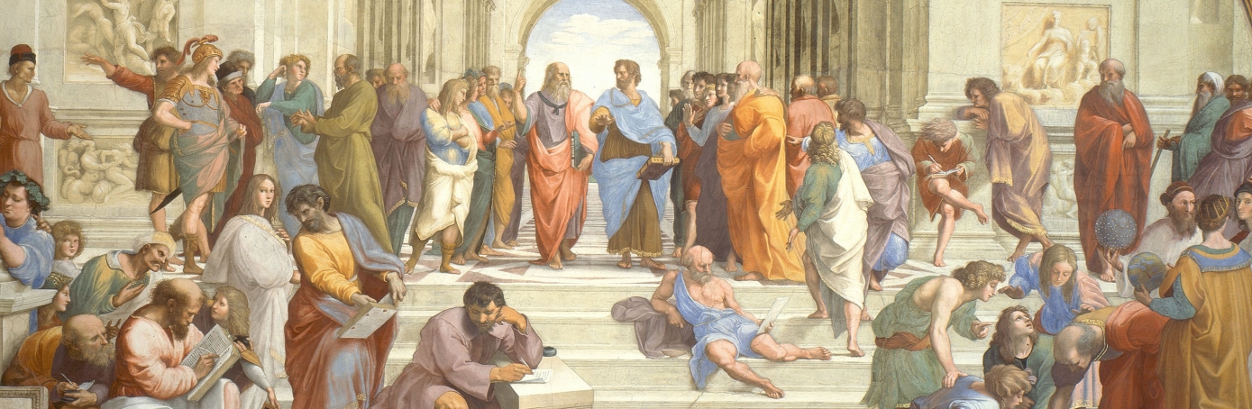 1389x454 Plato - Plato And Aristotle Painting