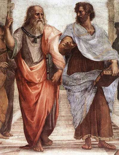 400x523 Plato And Aristotle From The School Of Athens. Raphael Raphael - Plato And Aristotle Painting