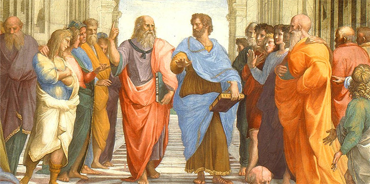 737x367 Plato And The Immortal Soul Hell Truth - Plato And Aristotle Painting