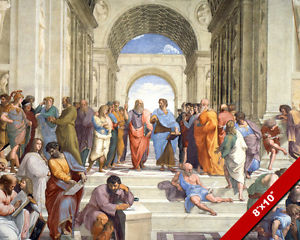300x240 Plato Aristotle Academy Of Athens Fresco Painting Real Canvas - Plato And Aristotle Painting
