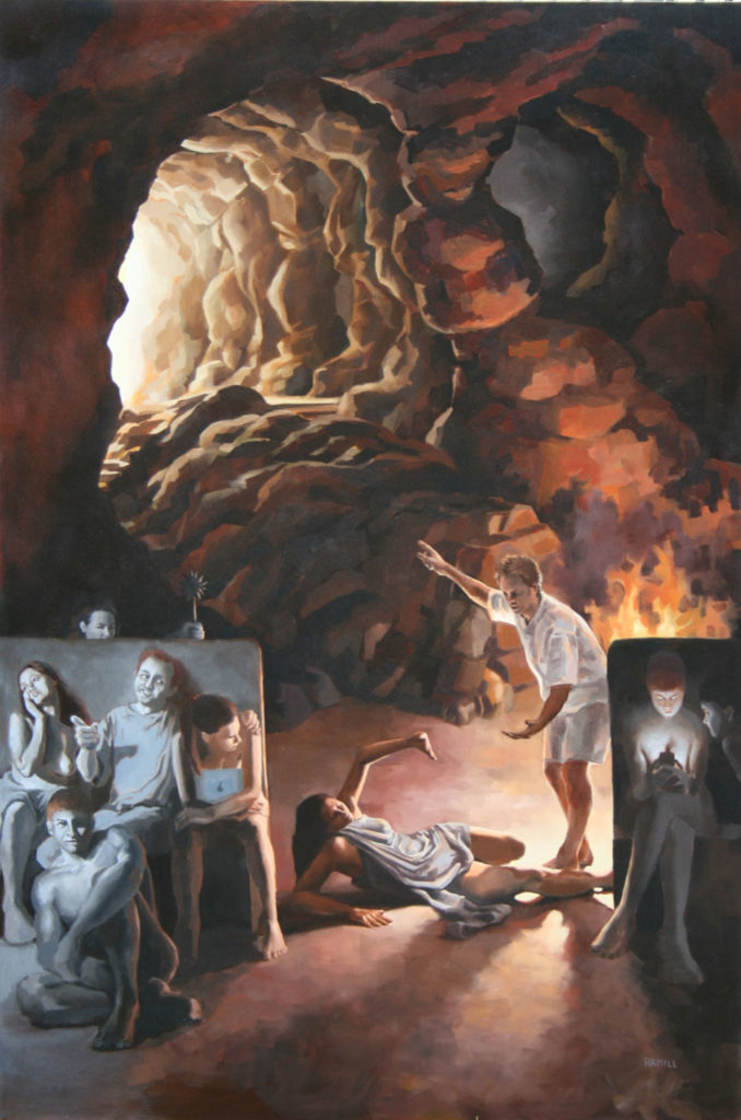 678x1024 Plato's Cave, Philosophical Paintings By Lalita Hamill - Plato Painting