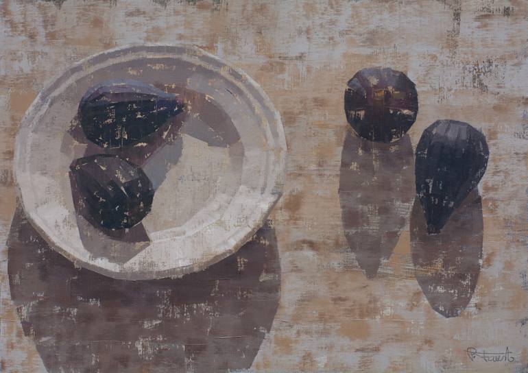 770x544 Saatchi Art Plato Y Brevas Painting By Pedro Fausto - Plato Painting