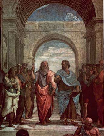 343x450 School Of Athens Painting By Raphael - Plato Painting