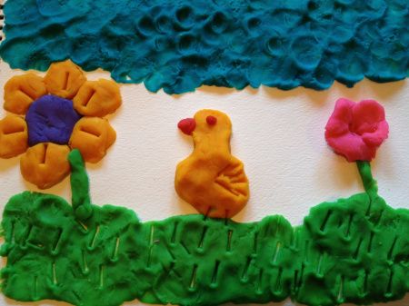 450x337 Play Doh Painting Canvas = White Paper In A Page Protector - Play Doh Painting