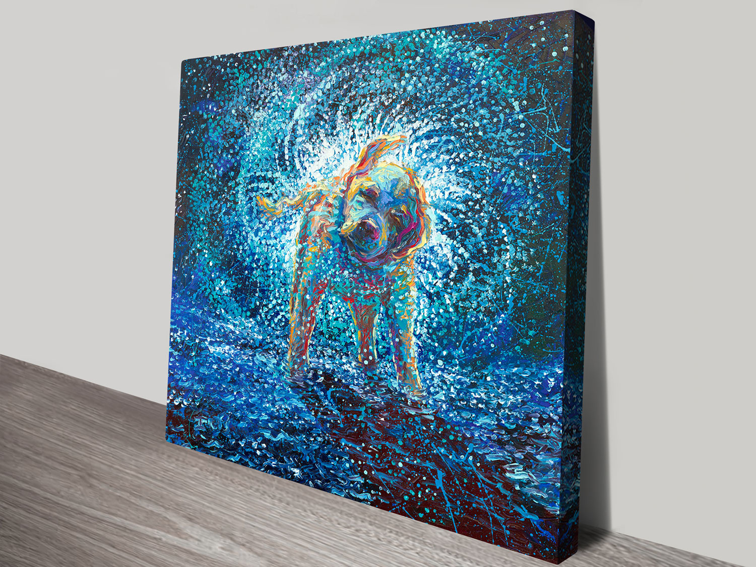 1500x1125 Play It Again Sam Dog Wall Art Finger Painting Dog Canvas Print - Play It Again Painting