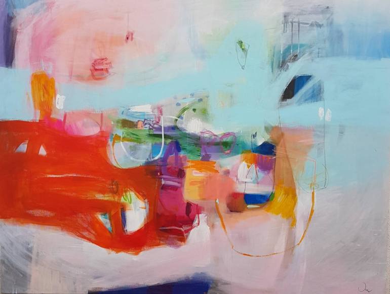 770x581 Saatchi Art Let's Play On The Beach Painting By Victoria Gonzalez - Play Painting