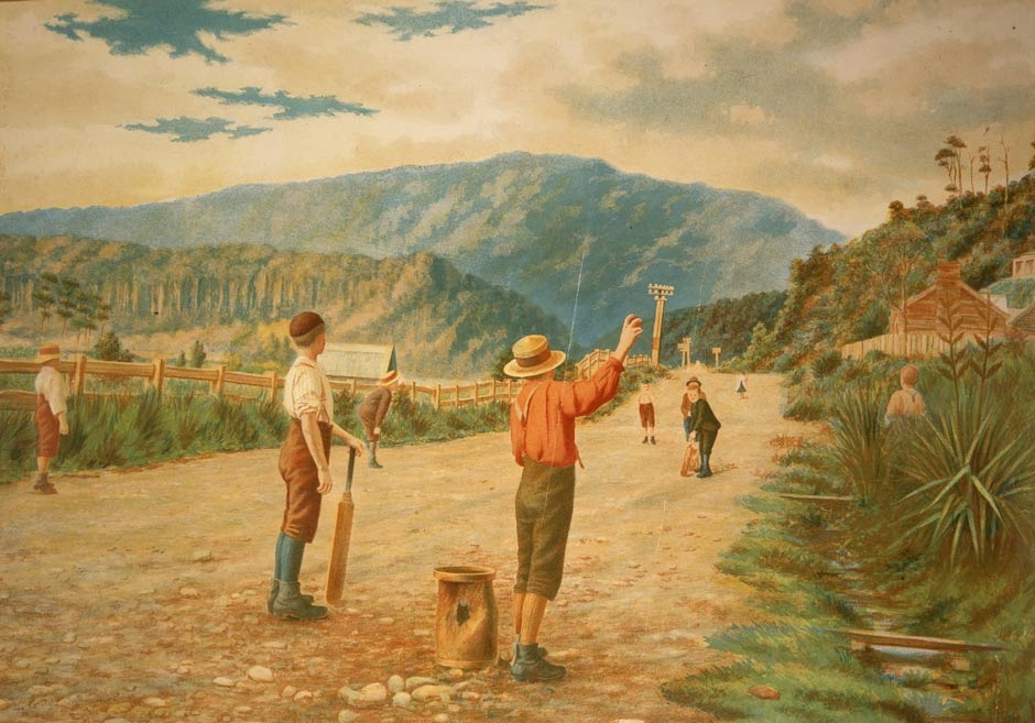 940x657 Boys Playing Cricket, About 1896 Nzhistory, New Zealand History - Play Painting