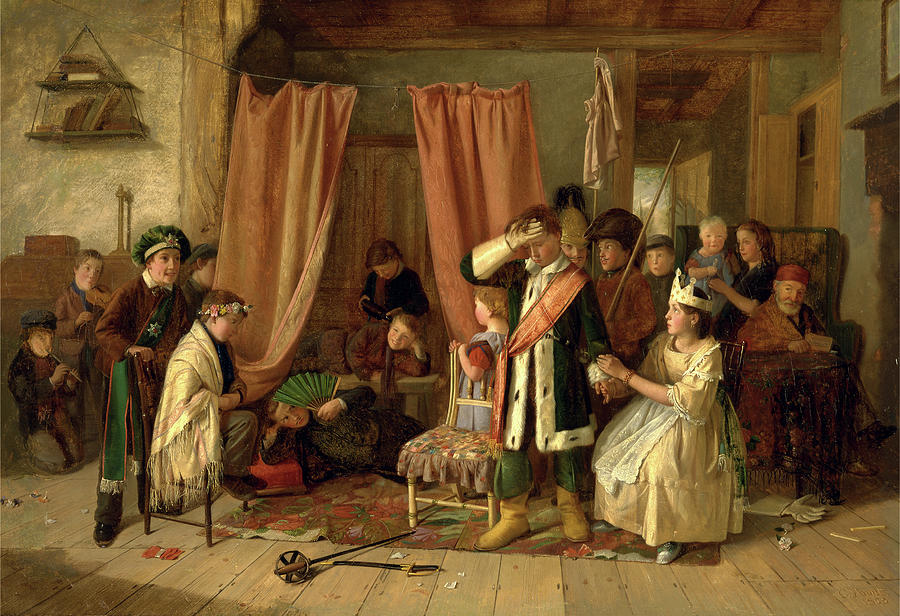 900x616 Children Acting The Play Scene From Hamlet, Act Ii Painting By - Play Painting