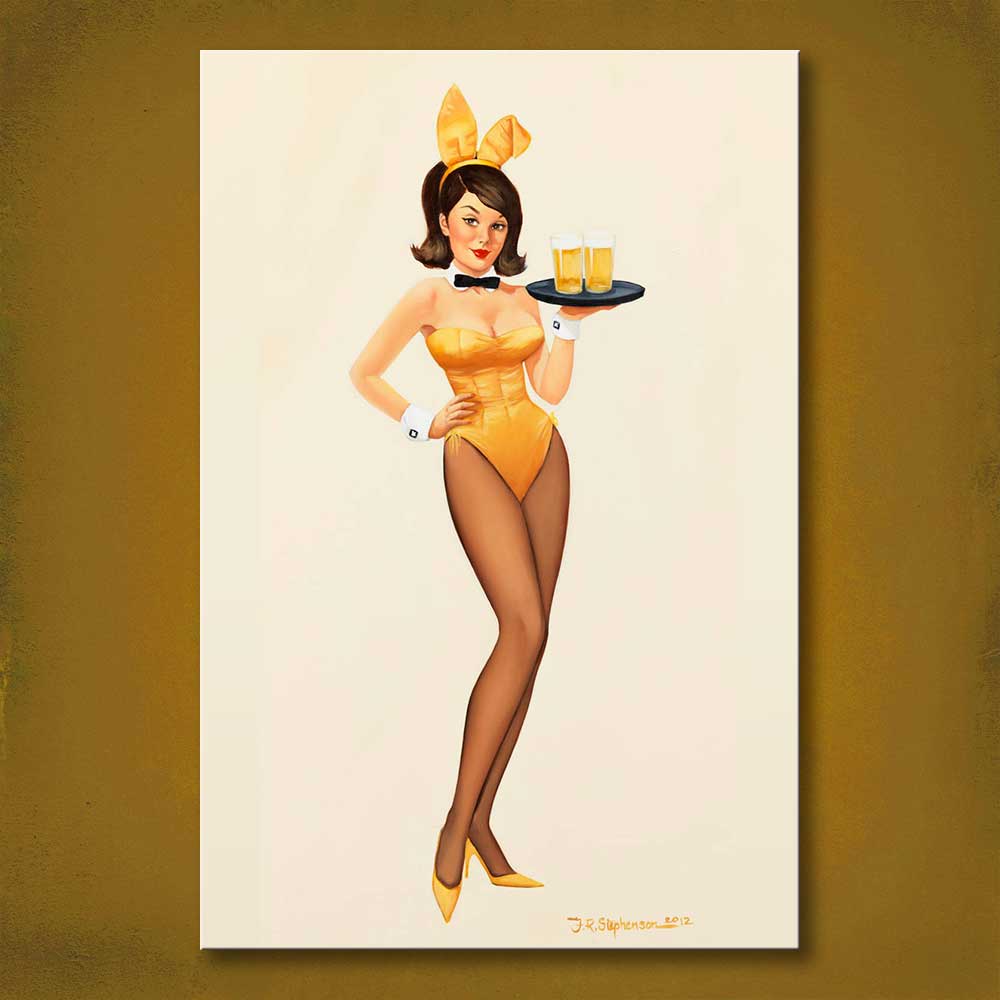 1000x1000 Bunny Oil Painting 1 - Playboy Bunny Painting