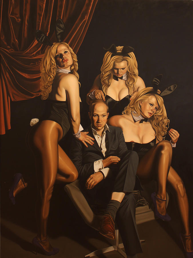 675x900 The Painter And His Graces Painting By Sierk Van Meeuwen - Playboy Painting