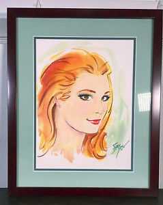 239x300 Doug Sneyd Original Painting Redhead With Tobacco Brown Eyes 9x12 - Playboy Painting