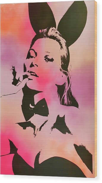 344x618 Diana Eger Wood Prints - Playboy Painting