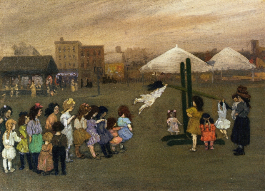901x650 The Playground Paintings Of Jerome Myers, 1907, 1926, 1937 - Playground Painting