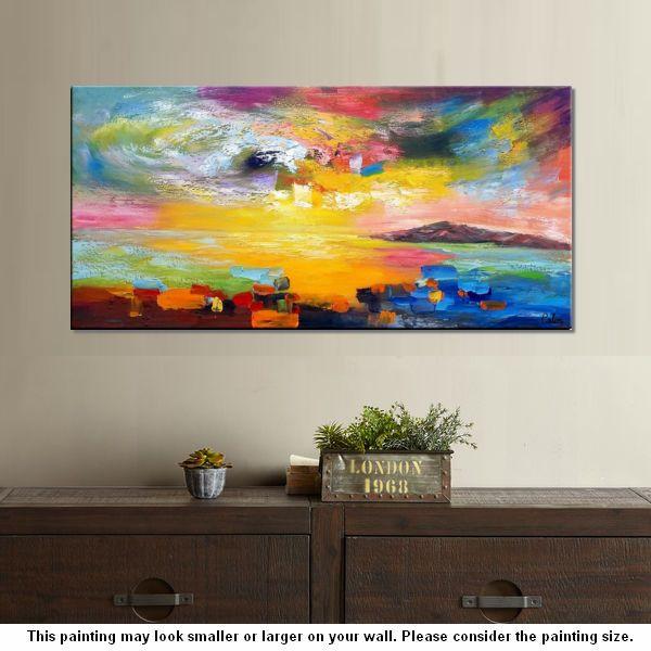 600x600 Wall Art, Contemporary Art, Abstract Landscape Art, Canvas Wall - Please Painting