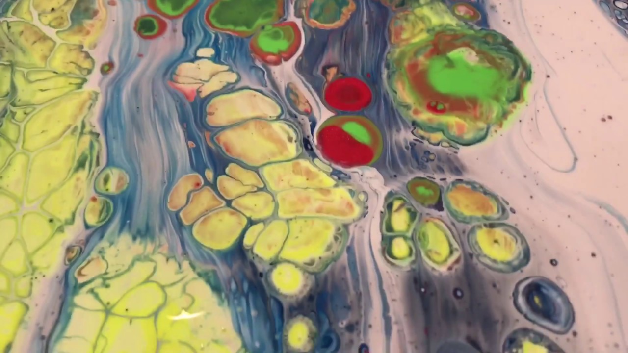 1280x720 Fluid Painting Fluid Painting Swipe Technique!! Huge Crazy Cells - Please Painting