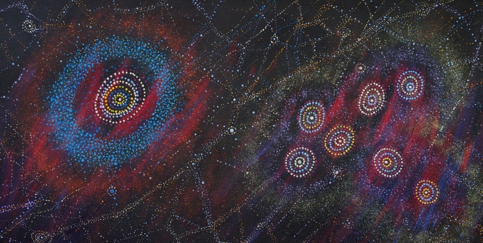 695x350 The Seven Sisters (Pleiades) Star Dreaming Story - Pleiades Painting