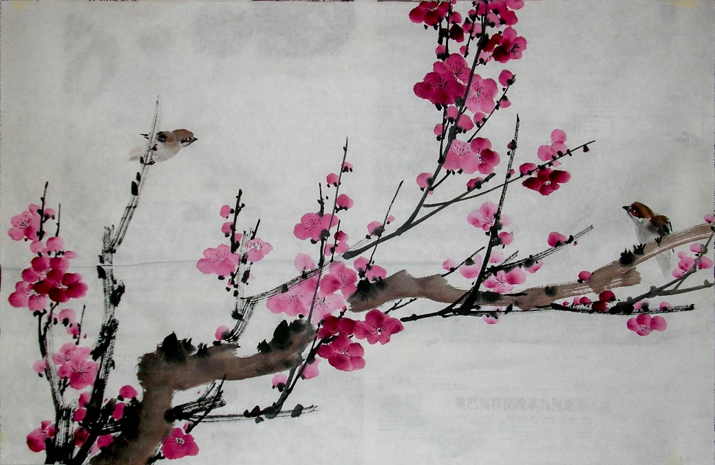 1039x676 Demo Painting 2014 - Plum Blossom Painting