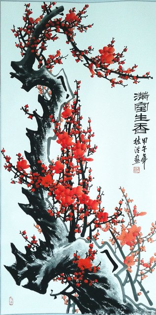 317x640 Free Shipping Chinese Art!!traditional Chinese Painting Plum - Plum Blossom Painting