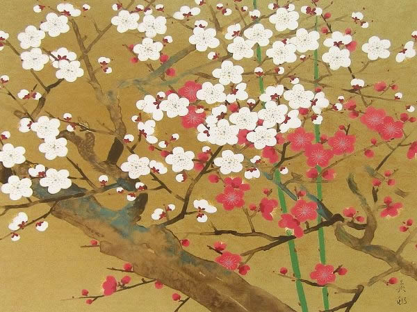 600x449 Plum Blossom' Lithograph By Tekison Uda - Plum Blossom Painting