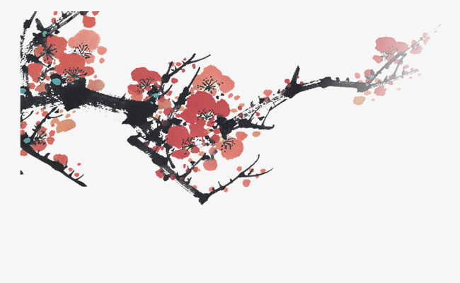 650x400 Plum Blossom Ink, Plum Blossom Branches, Ink Painting, Chinese - Plum Blossom Painting