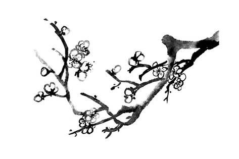 473x315 Chinese Black And White Traditional Ink Painting, Plum Blossom - Plum Blossom Painting