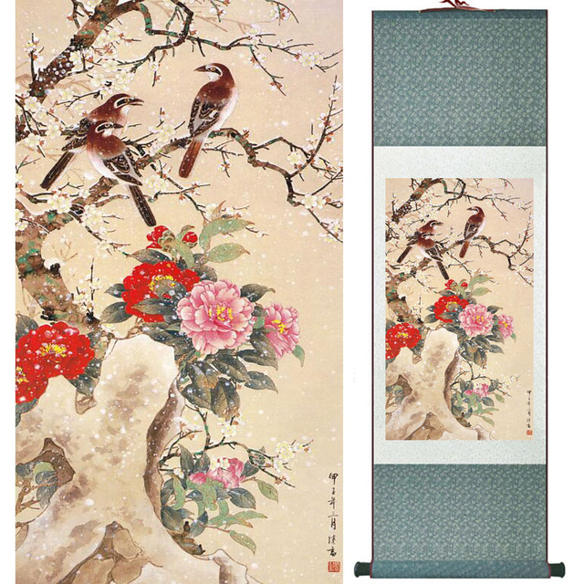640x640 Plum Blossom Painting Home Office Decoration Chinese Scroll - Plum Blossom Painting