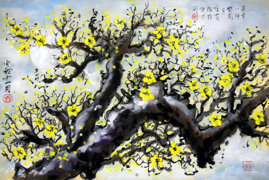 900x604 Chinese Brush Painting - Plum Blossom Painting