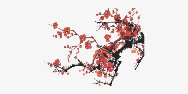 600x300 Chinese Painting Plum Blossom, Plum Flower, Samuume, Chinese - Plum Blossom Painting