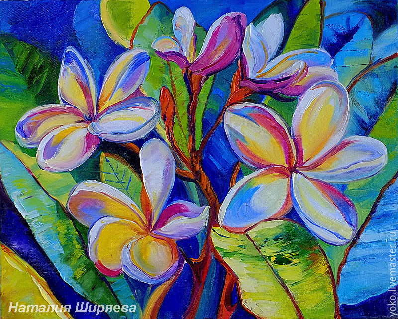 800x641 The Picture Winter In The Tropics - Plumeria Painting