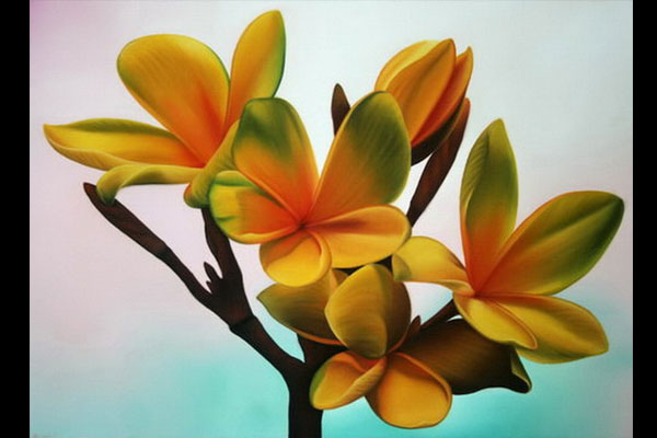600x400 B Iv Plumeria Painting Exotic Home Furnishings - Plumeria Painting