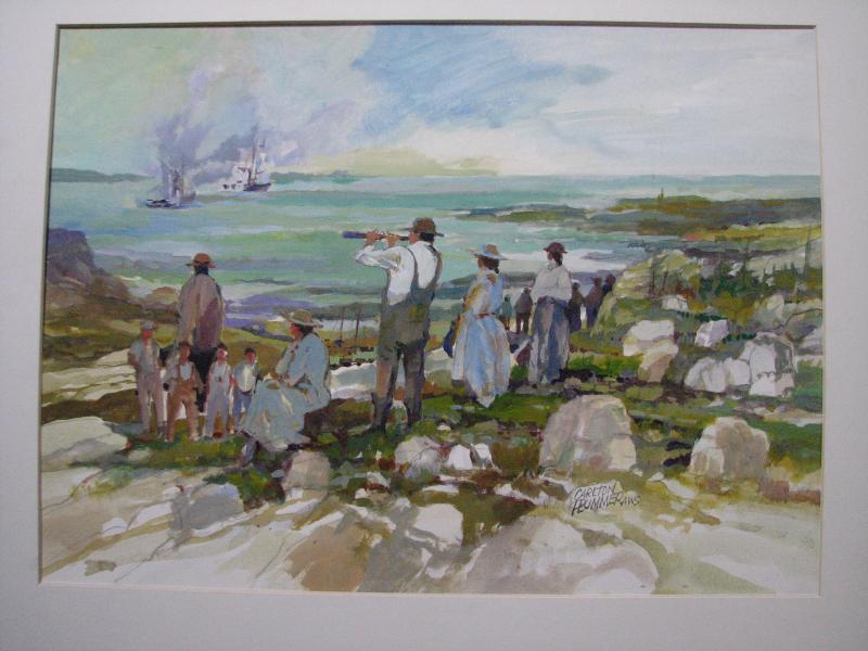 800x600 Boothbay 250th Poster Depicts War Of 1812 Warship Battle - Plummer Painting