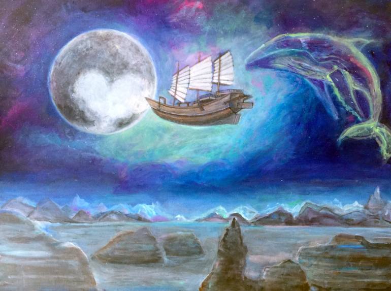 770x573 Saatchi Art A Trip To The Pluto Painting By Sally Chan - Pluto Painting