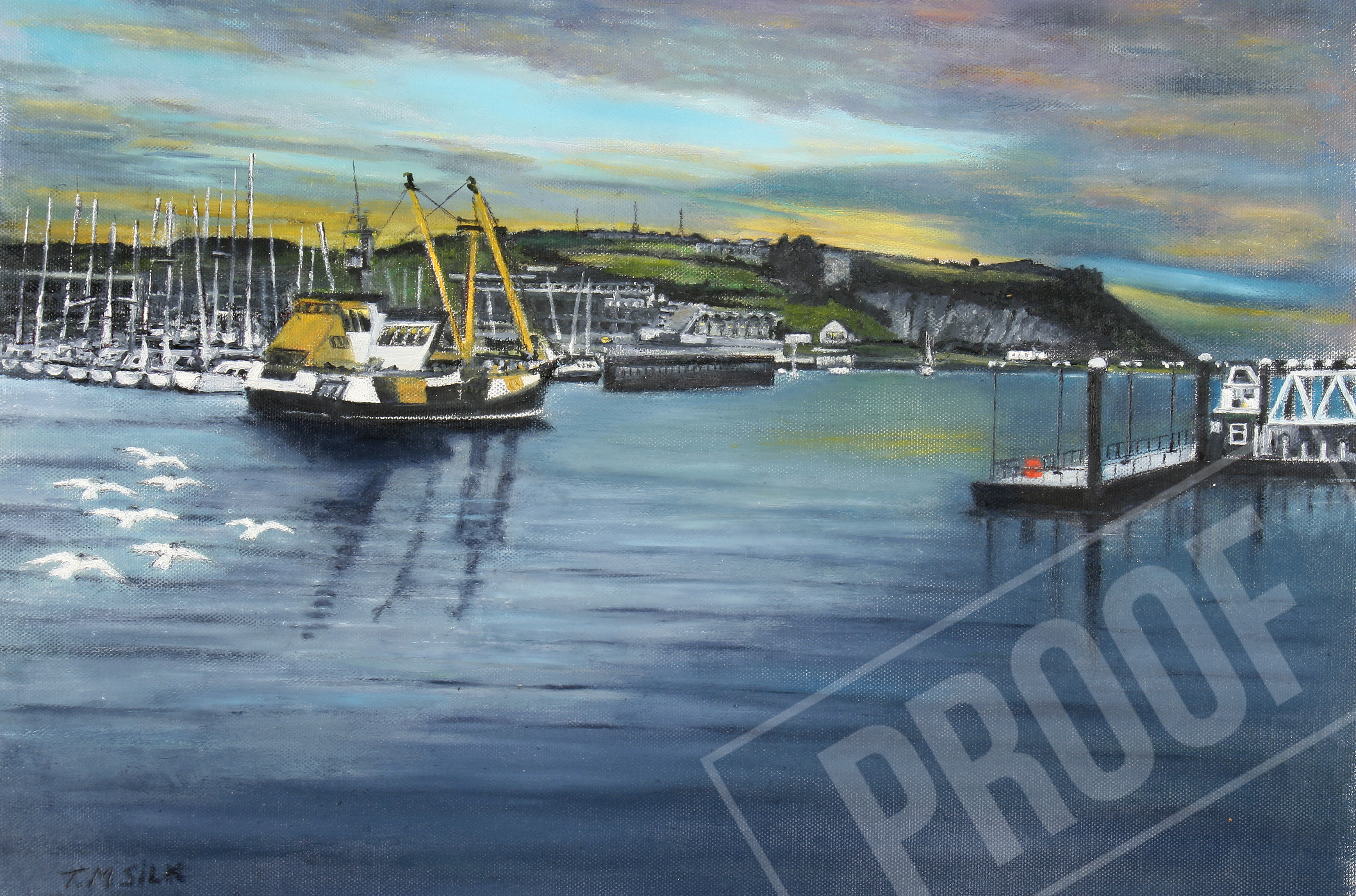 3308x2186 Terry Silk - Plymouth Harbor Painting