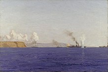 219x146 Norman Wilkinson (Artist) - Plymouth Harbour Painting