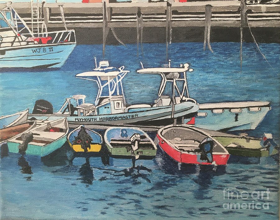 900x709 Plymouth Harbour Painting By William Bowers - Plymouth Harbour Painting