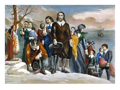 400x300 Plymouth Rock, 1620 Giclee Print By Currier Amp Ives - Plymouth Rock Painting