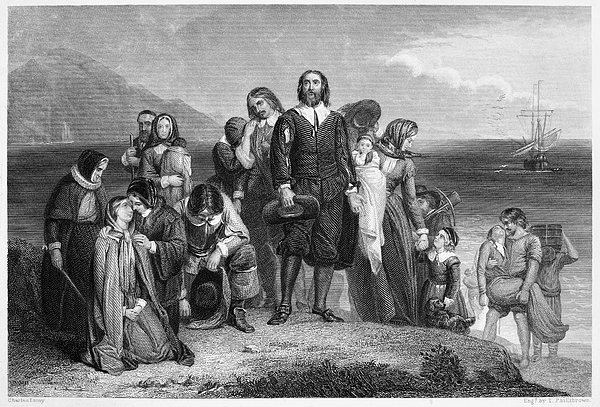600x407 Plymouth Rock Landing Photograph By Granger - Plymouth Rock Painting