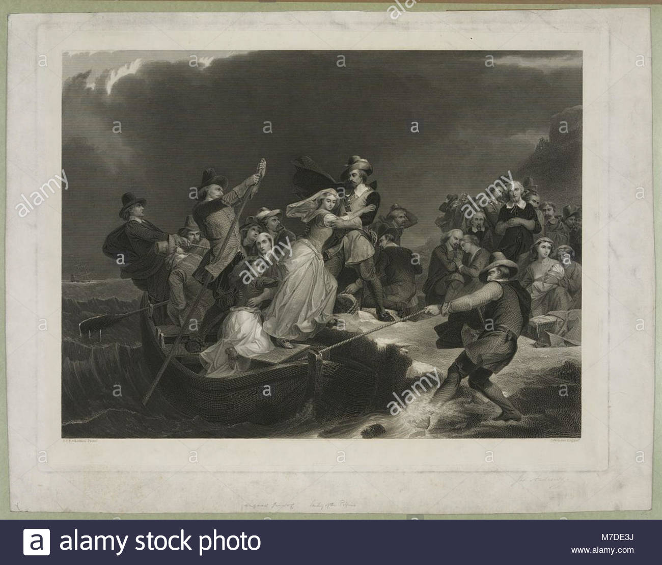 1300x1109 Landing Of The Pilgrims On Plymouth Rock, 1620) - Plymouth Rock Painting